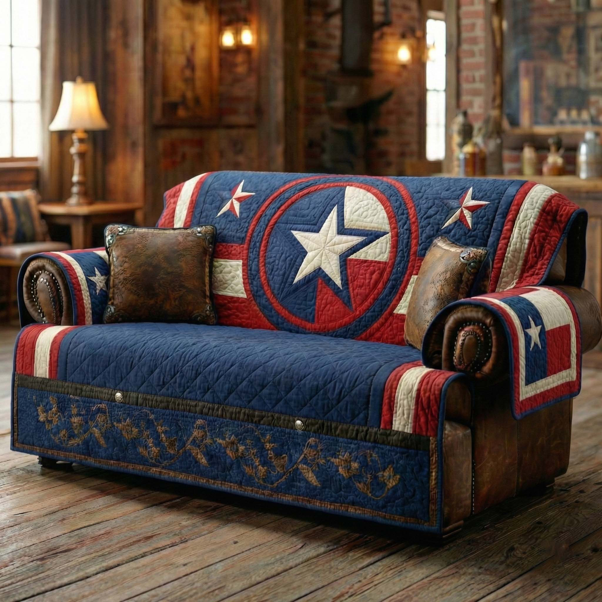 Americana Quilted Sofa Cover NCU0VT373