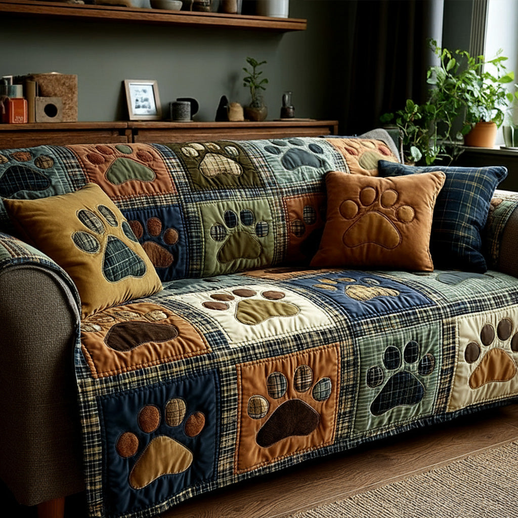 Pet Paw Quilted Sofa Cover NCU0VT338