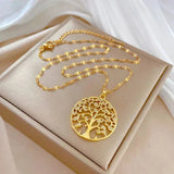 Gold Life Roots Pendant Necklace