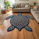 Mandala Turtle Custom Shape Area Rug NCU0DV9599