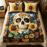 Artistic Skull 3-Piece Quilted Bedding Set NCU0VT66