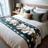 Midnight Magnolia Quilted Bed Runner NCU0PT7894