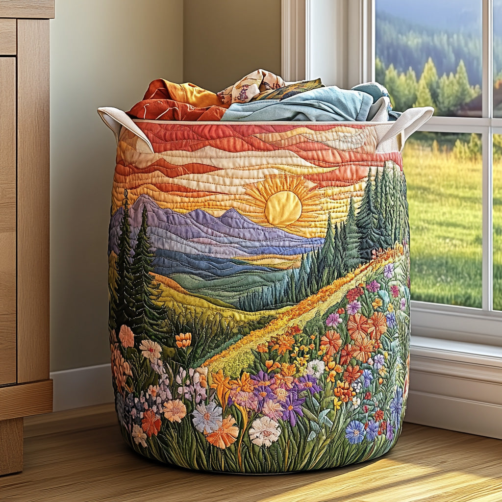 Bright Meadow Quilted Laundry Basket NCU0QN025