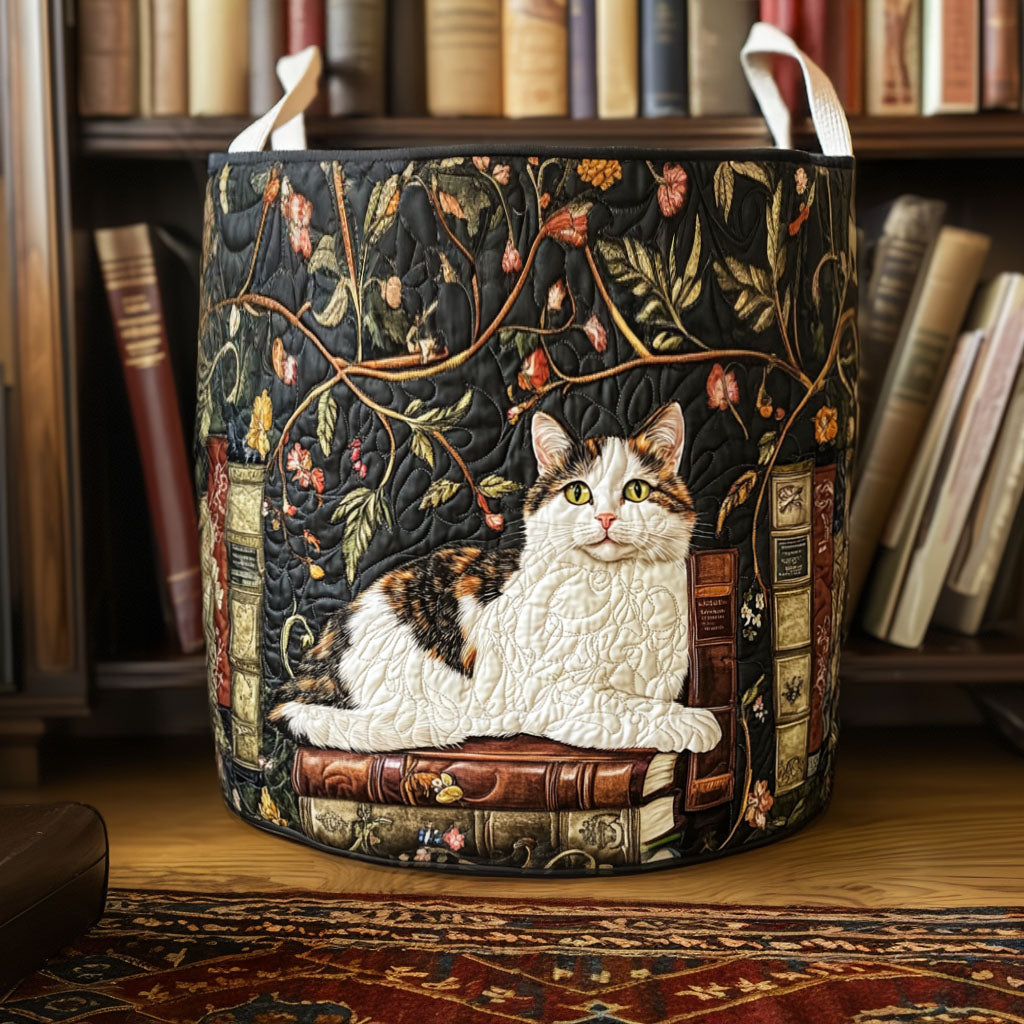 Cozy Cat Quilted Laundry Basket NCU0QN034