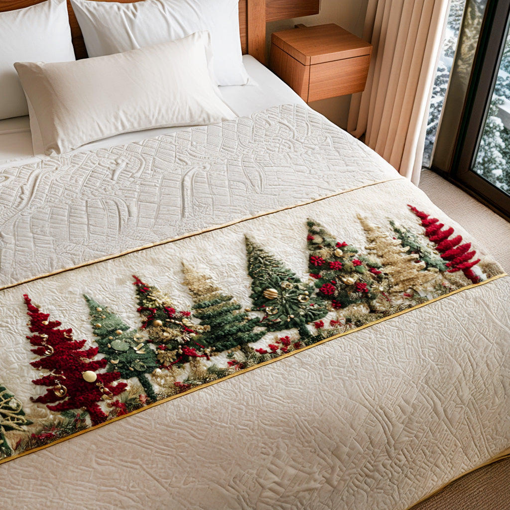 Christmas Tree Quilted Bed Runner NCU0VT248