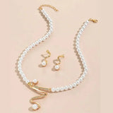 Elegant Natural Pearl Necklace and Earring Duo