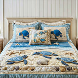 Ocean Waves 3-Piece Quilted Bedding Set NCU0NT2149