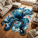 Ocean Octopus Custom Shape Area Rug NCU0TD2634