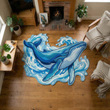 Ocean Whale Custom Shape Area Rug NCU0TD2636