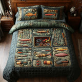 Fishing 3-Piece Quilted Bedding Set NCU0VT150