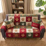 Paw Holiday Quilted Sofa Cover NCU0TV870