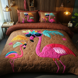 Flamingo 3-Piece Quilted Bedding Set NCU0VT166