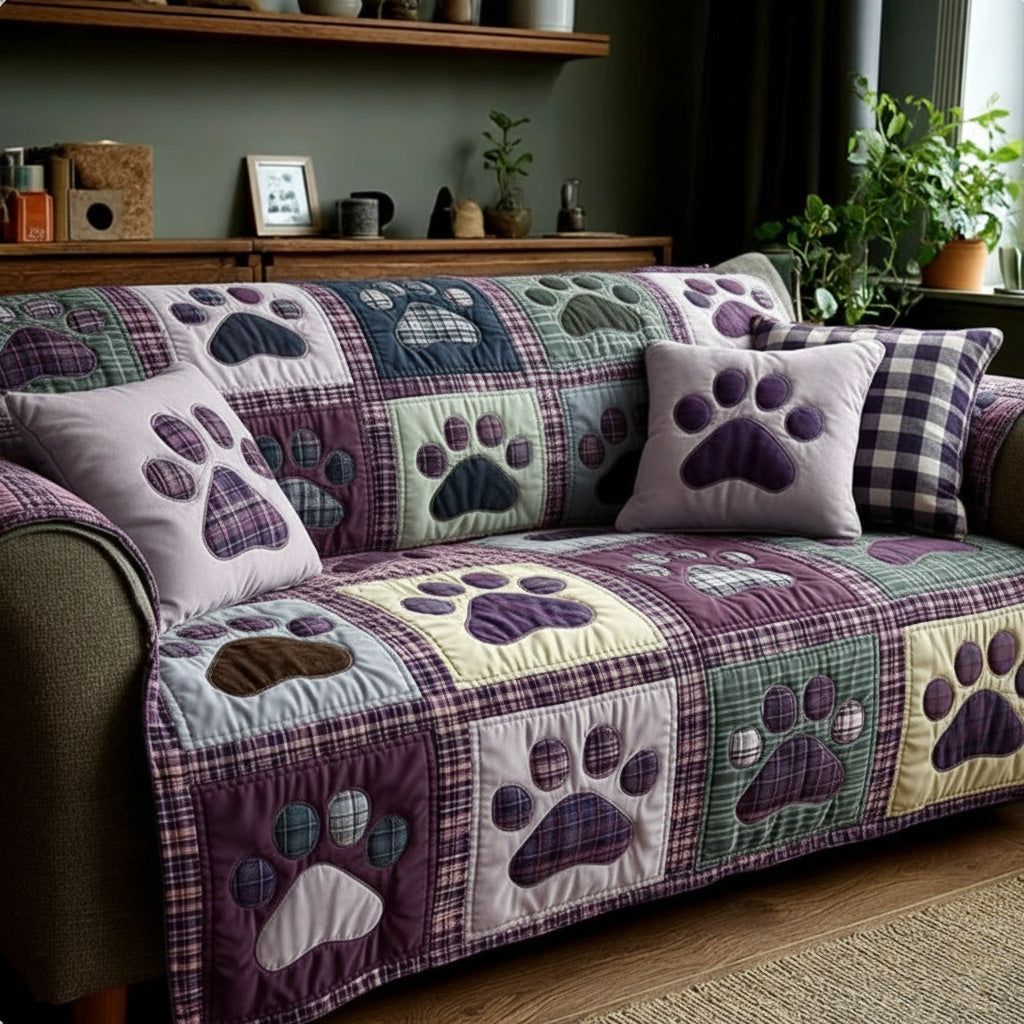 Pet Paw Quilted Sofa Cover NCU0VT358