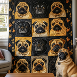 Pug Trail Quilted Blanket NCU0DV302