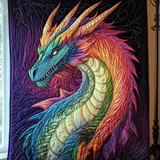 Rainbow Dragon Quilted Blanket NCU0DV543