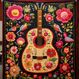Rainbow Guitar Serenade Art Quilt Hanging NCU0DV817