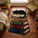 Reading Cat Custom Shape Area Rug NCU0TD2646