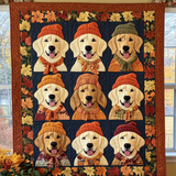 Retriever Autumn Vibes Quilted Blanket NCU0PT359