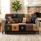 Rustic Paw Quilted Sofa Cover NCU0TV874