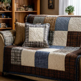 Farmhouse Patchwork Quilted Sofa Cover NCU0VT365