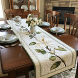 Rustic Magnolia Bloom Quilted Table Runner NCU0PT3861