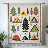 Rustic Tent Pattern Woven Sofa Blanket NCU0NT4760