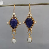 Classic Ruby and Pearl Vintage Earrings