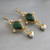 Classic Ruby and Pearl Vintage Earrings