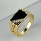 Vintage-Inspired Gold Ring with Crystals