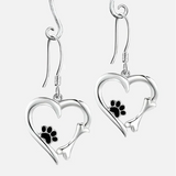 Heart and Square Design Silver Earrings