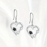 Heart and Square Design Silver Earrings