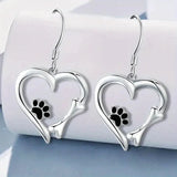 Heart and Square Design Silver Earrings