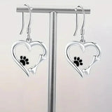 Heart and Square Design Silver Earrings