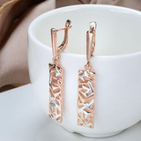 Two-Toned Sculpted Tag Earrings