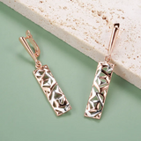 Two-Toned Sculpted Tag Earrings