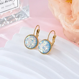 Sequin and Rhinestone Accented Stainless Steel Earrings