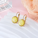 Sequin and Rhinestone Accented Stainless Steel Earrings