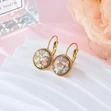 Sequin and Rhinestone Accented Stainless Steel Earrings