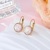 Sequin and Rhinestone Accented Stainless Steel Earrings
