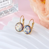 Sequin and Rhinestone Accented Stainless Steel Earrings