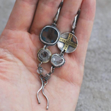 Artisan-Made Asymmetrical Cross Metal Earrings