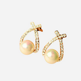 Eva - Pearl and Woven Crystal Earrings