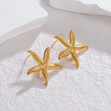 Elegant Golden Starfish Earrings