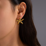 Elegant Golden Starfish Earrings