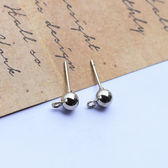 Beaten Copper Stud Earrings