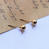 Beaten Copper Stud Earrings