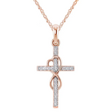 Cross Pendant Necklace with Diamond Alloy