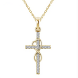 Cross Pendant Necklace with Diamond Alloy