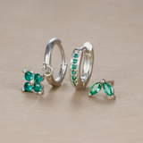 Diamond-Accented Floral Earrings Set