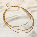 Triple-Layer Stainless Steel Necklace